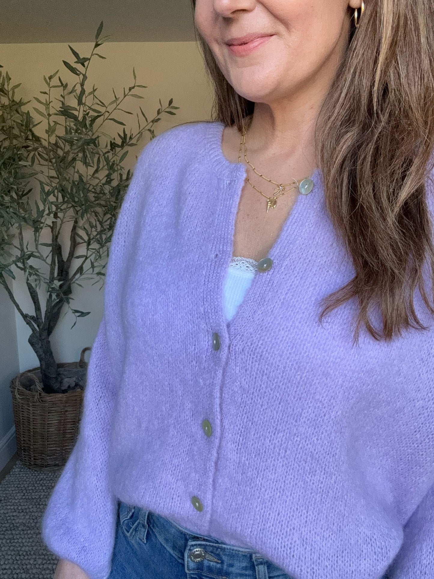 Lilac Wool Blend cardigan