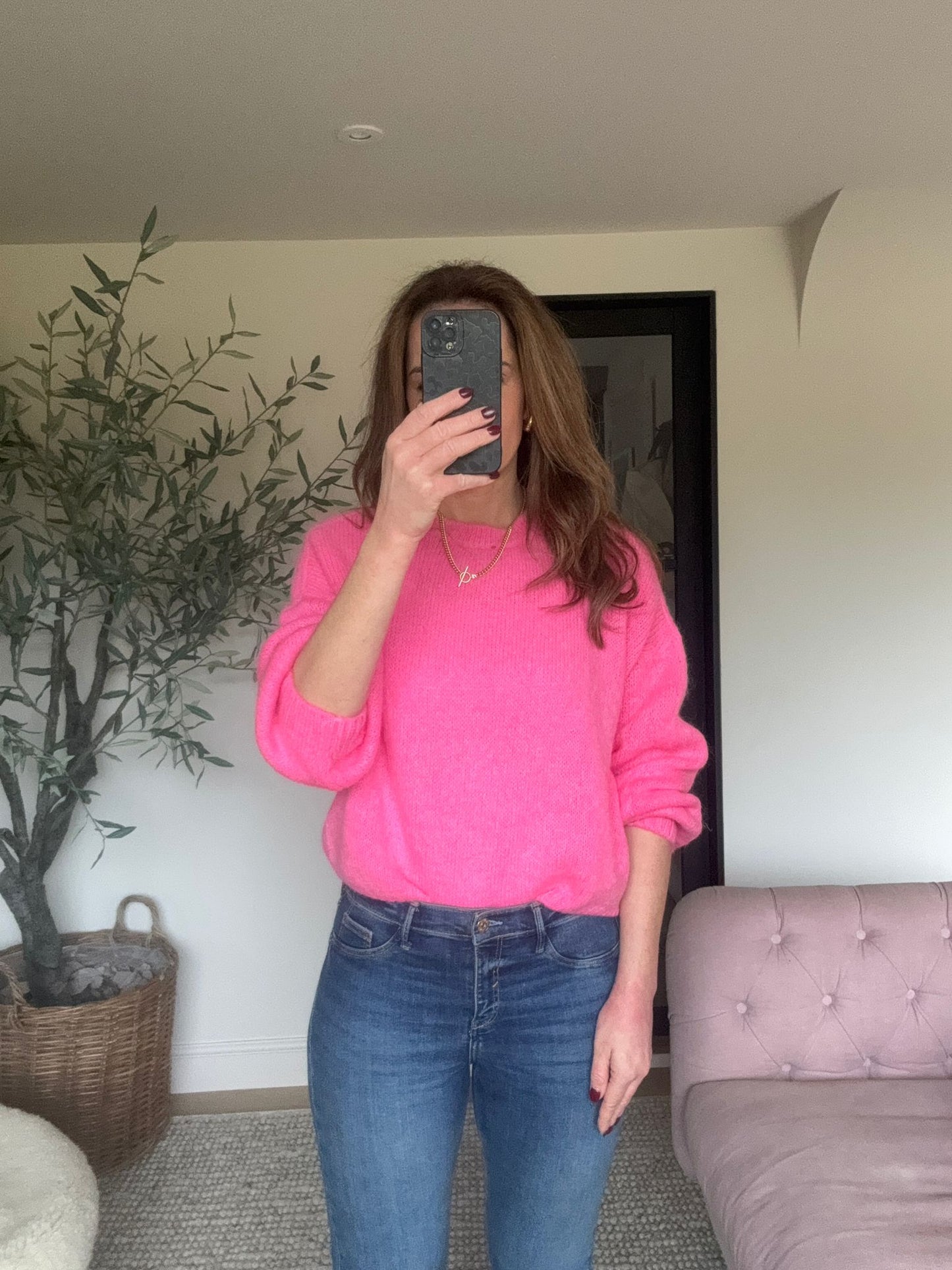 Hot Pink Wool Blend Jumper