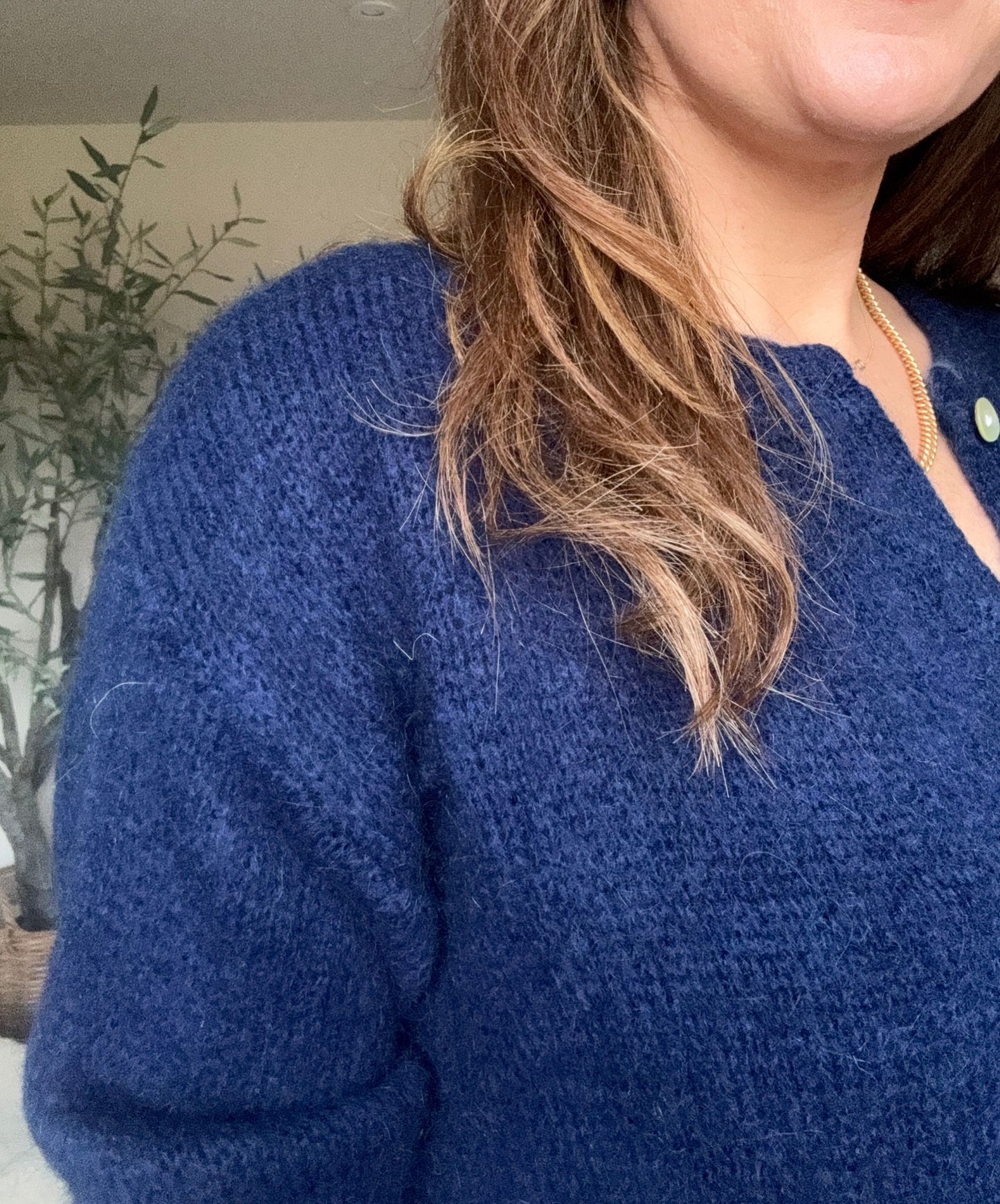 Petrol Blue Wool Blend cardigan