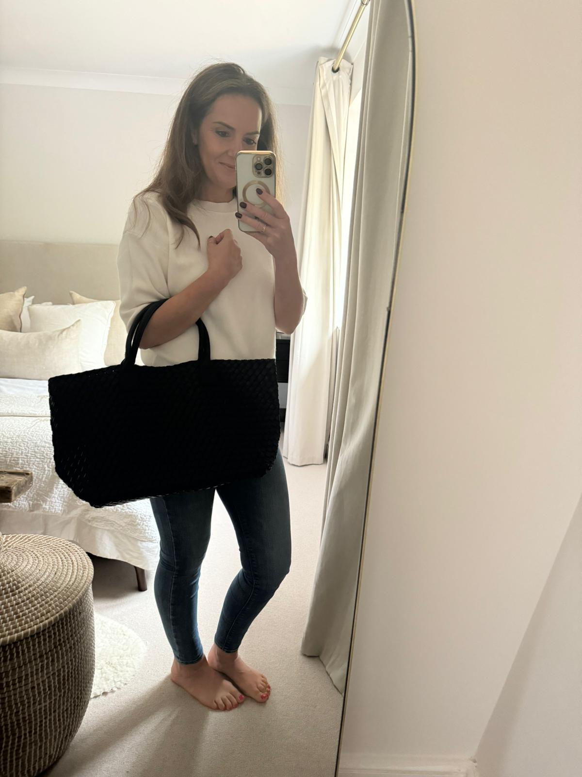 Brown Faux leather Weave Tote bag