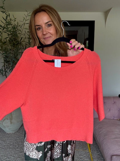 Coral 3/4 Sleeve Jumper