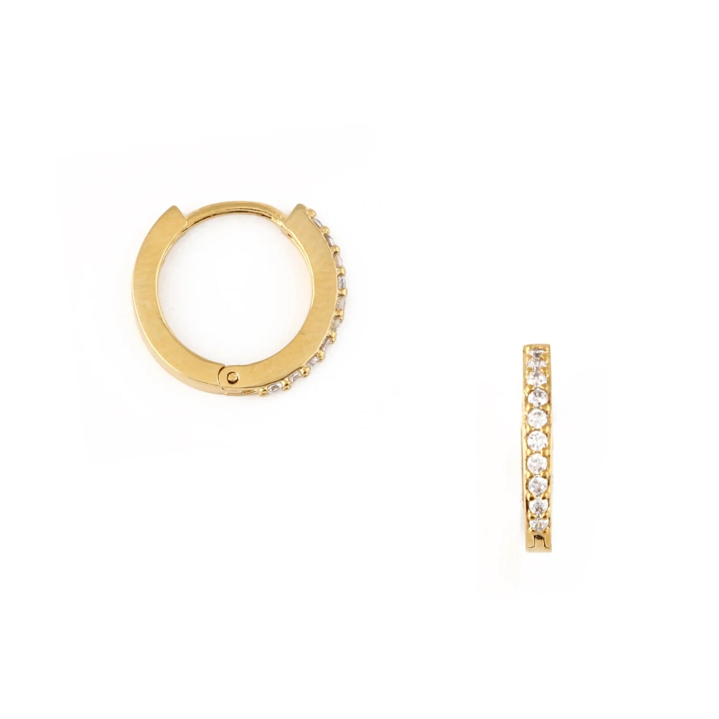 Orelia Gold Pavé Huggie Hoop Earrings