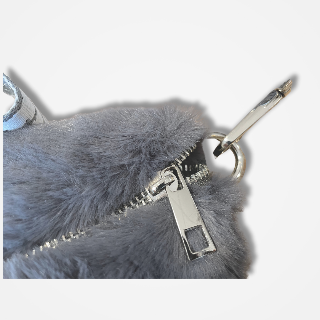 Dark Grey Faux Fur bum bag