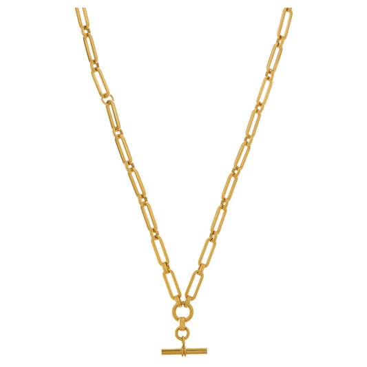 Orelia Gold LUXE Linear Link T-Bar Necklace