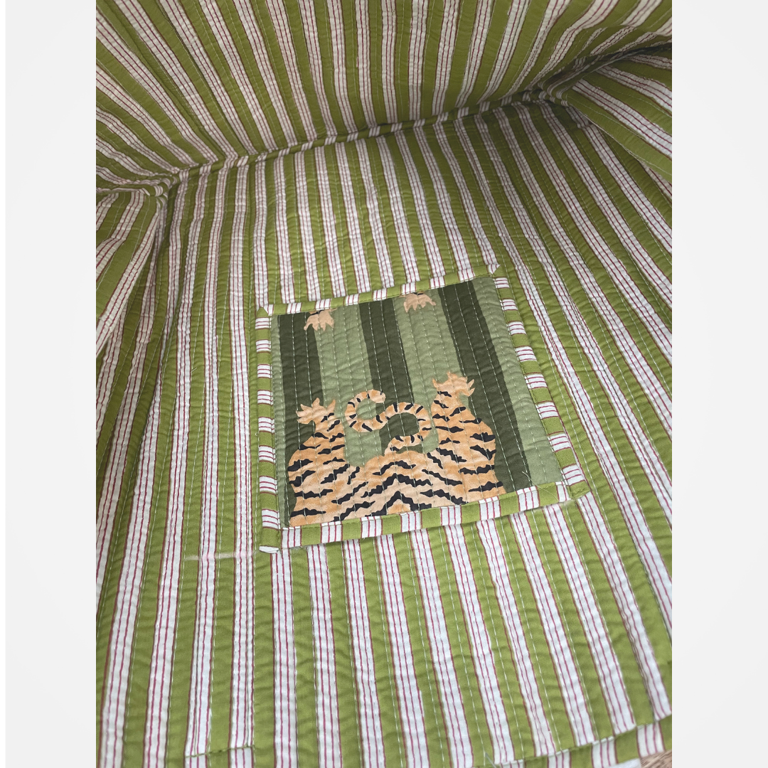 Green Tiger Print Tote Bag