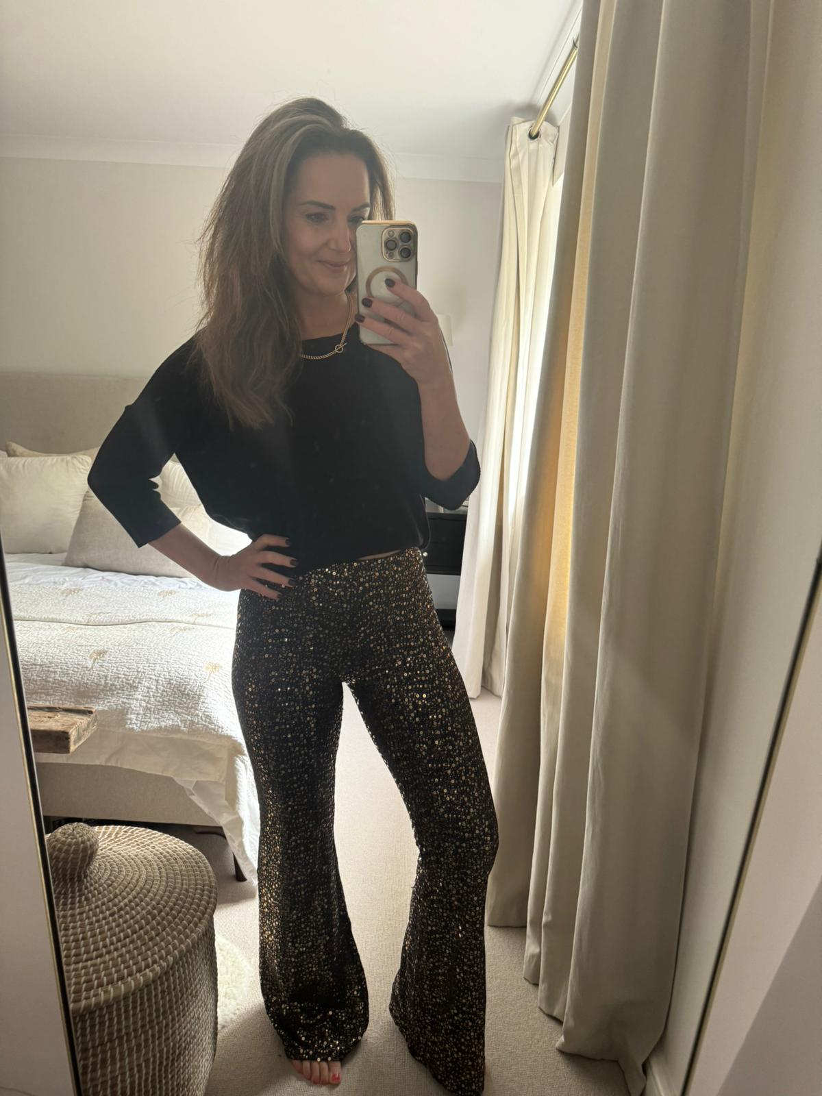 Gold Sequin Trousers