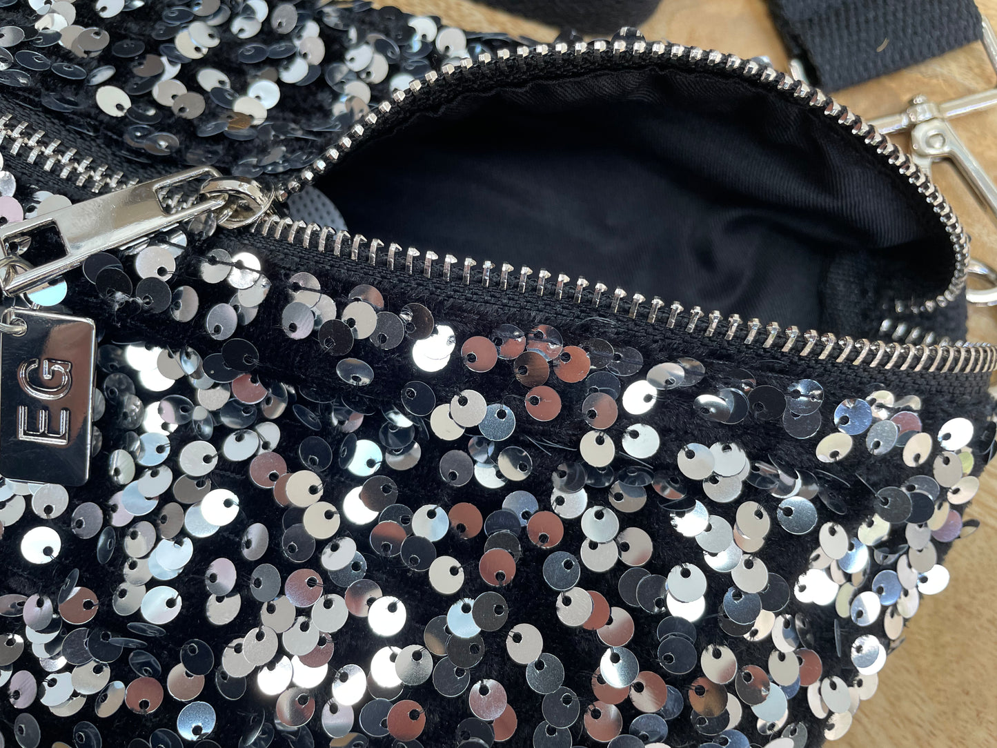 Silver Sequin Bum Bag