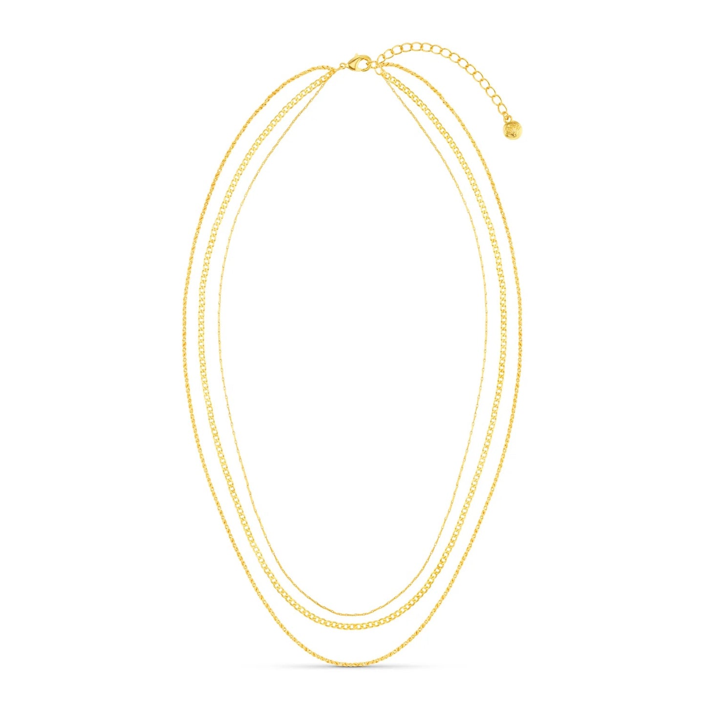 Fine Chain 3-Row Necklace