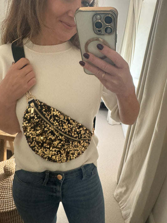 Gold Sequin Bum Bag