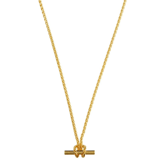 Orelia Gold T-Bar Chain Knot Necklace