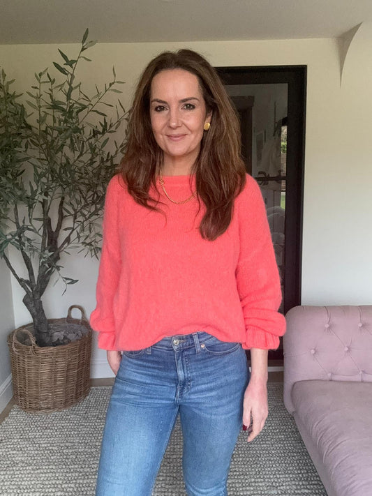 Coral wool blend Jumper with scallop cuff