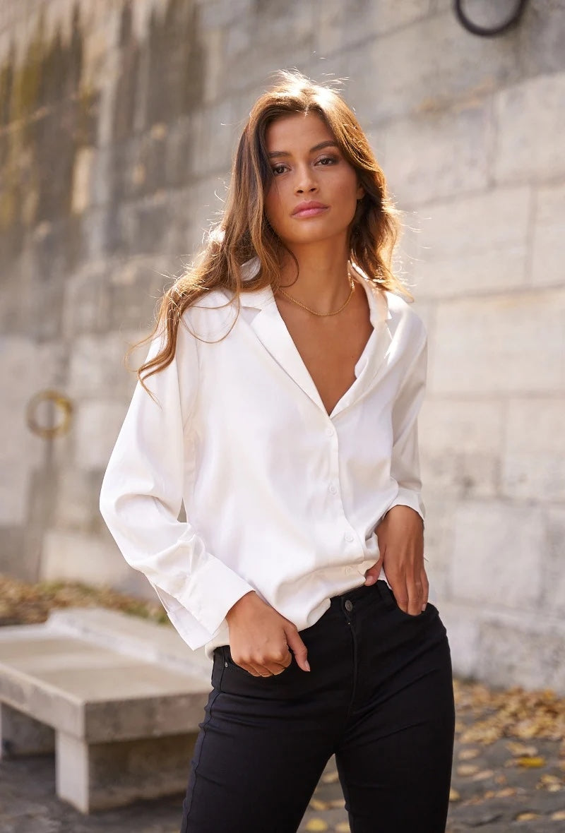 White Satin Shirt