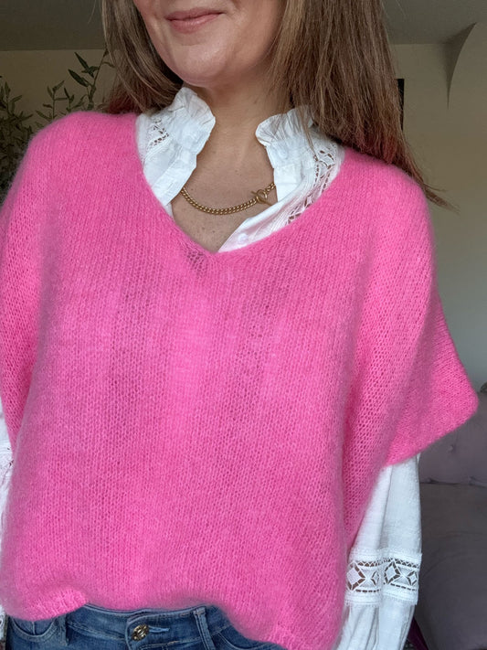 Pink Knitted Jumper Vest