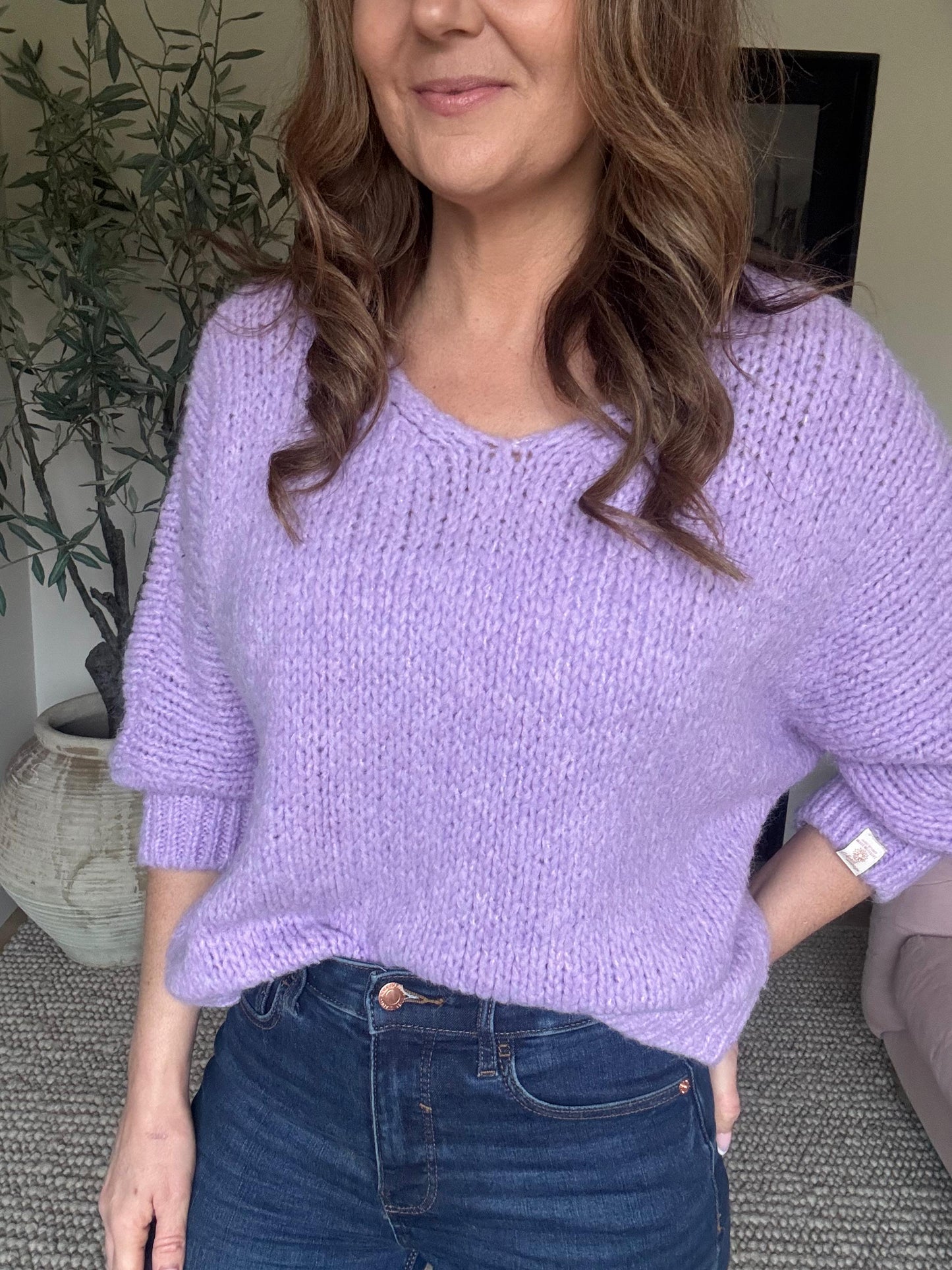 Lilac Chunky Knit Jumper