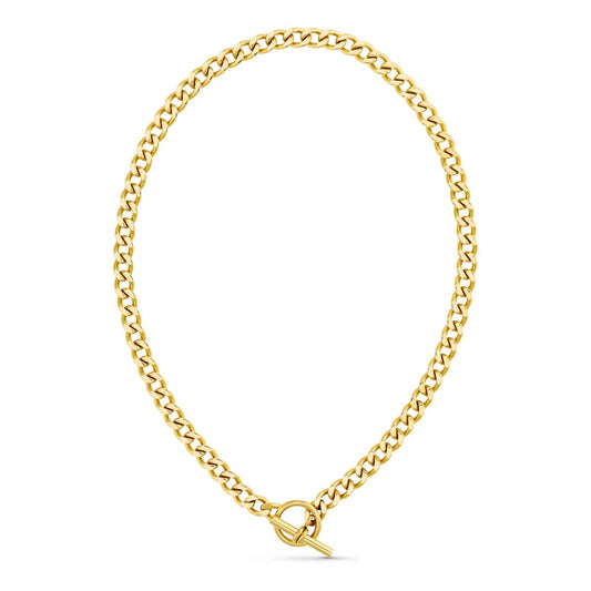 Orelia Gold LUXE Flat Curb T-Bar Necklace