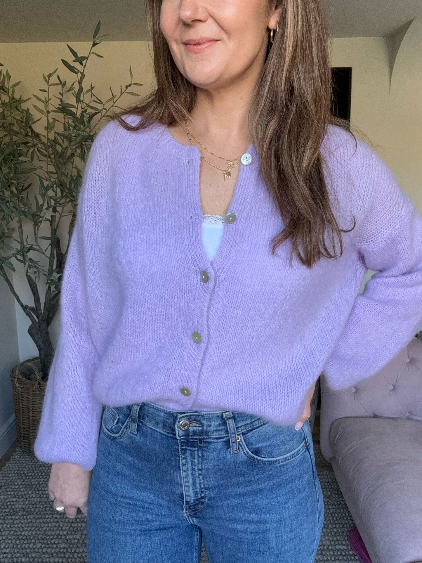 Lilac Wool Blend cardigan