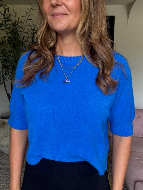 Blue 3/4 Sleeve Jumper