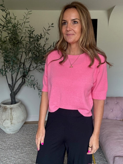 Pink 3/4 Sleeve Jumper