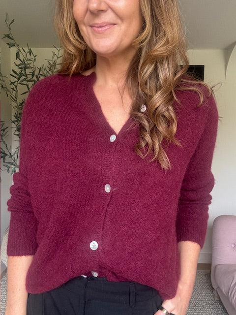 Burgundy Cardigan